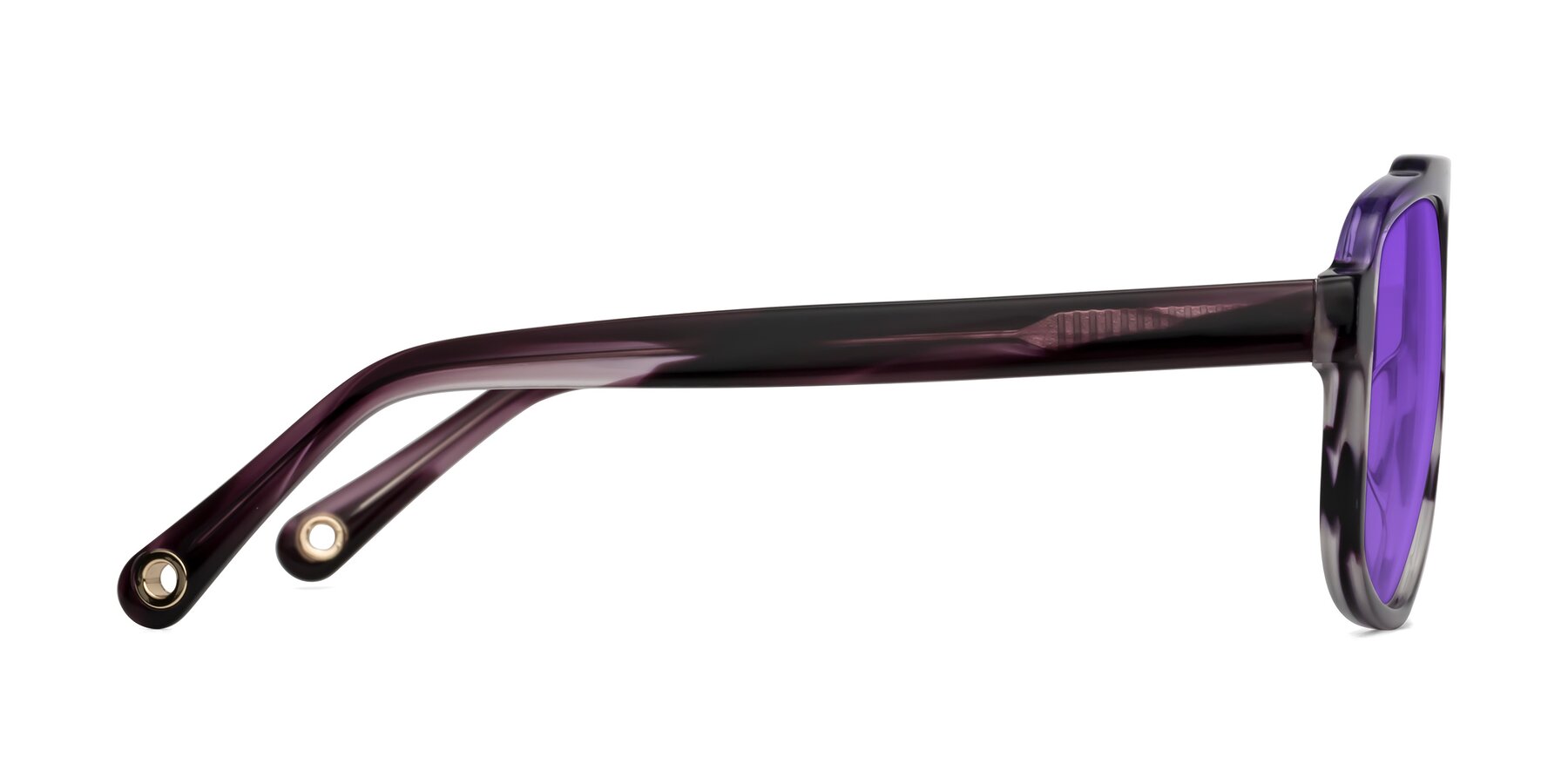 Side of kong in Twilight Striped with Purple Tinted Lenses