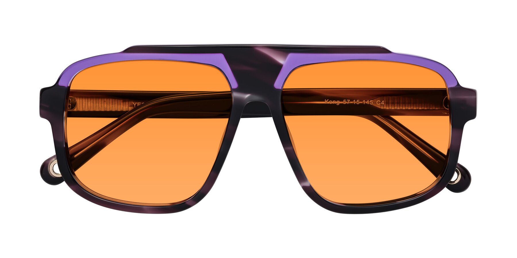 Folded Front of kong in Twilight Striped with Orange Tinted Lenses