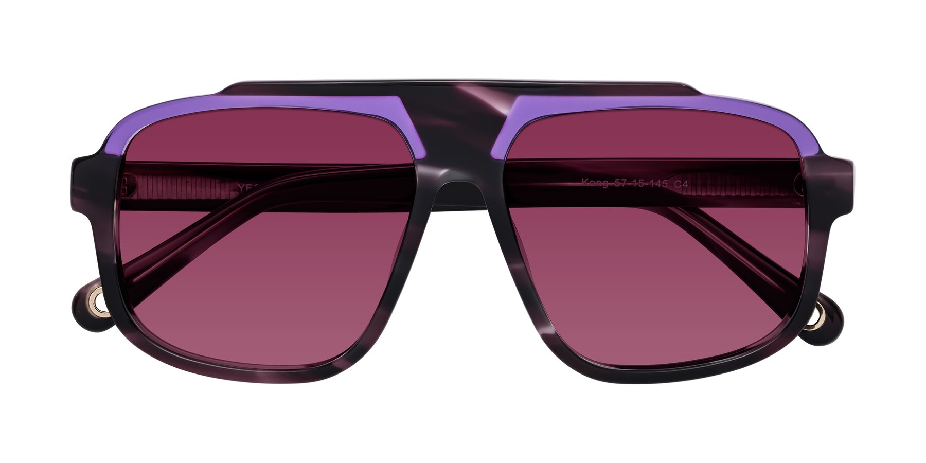 Folded Front of kong in Twilight Striped with Wine Tinted Lenses