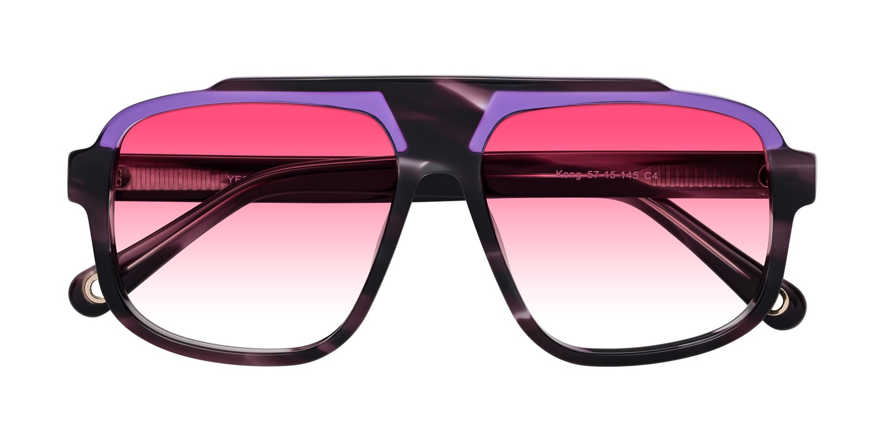 Folded Front of kong in Twilight Striped with Pink Gradient Lenses