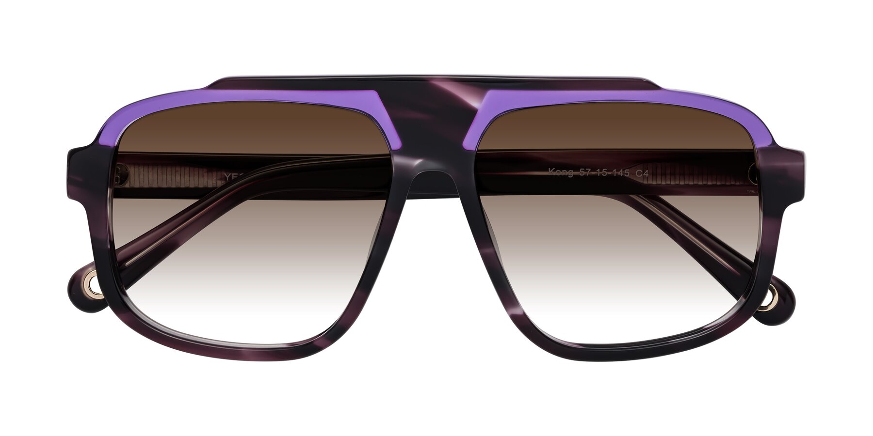 Folded Front of kong in Twilight Striped with Brown Gradient Lenses