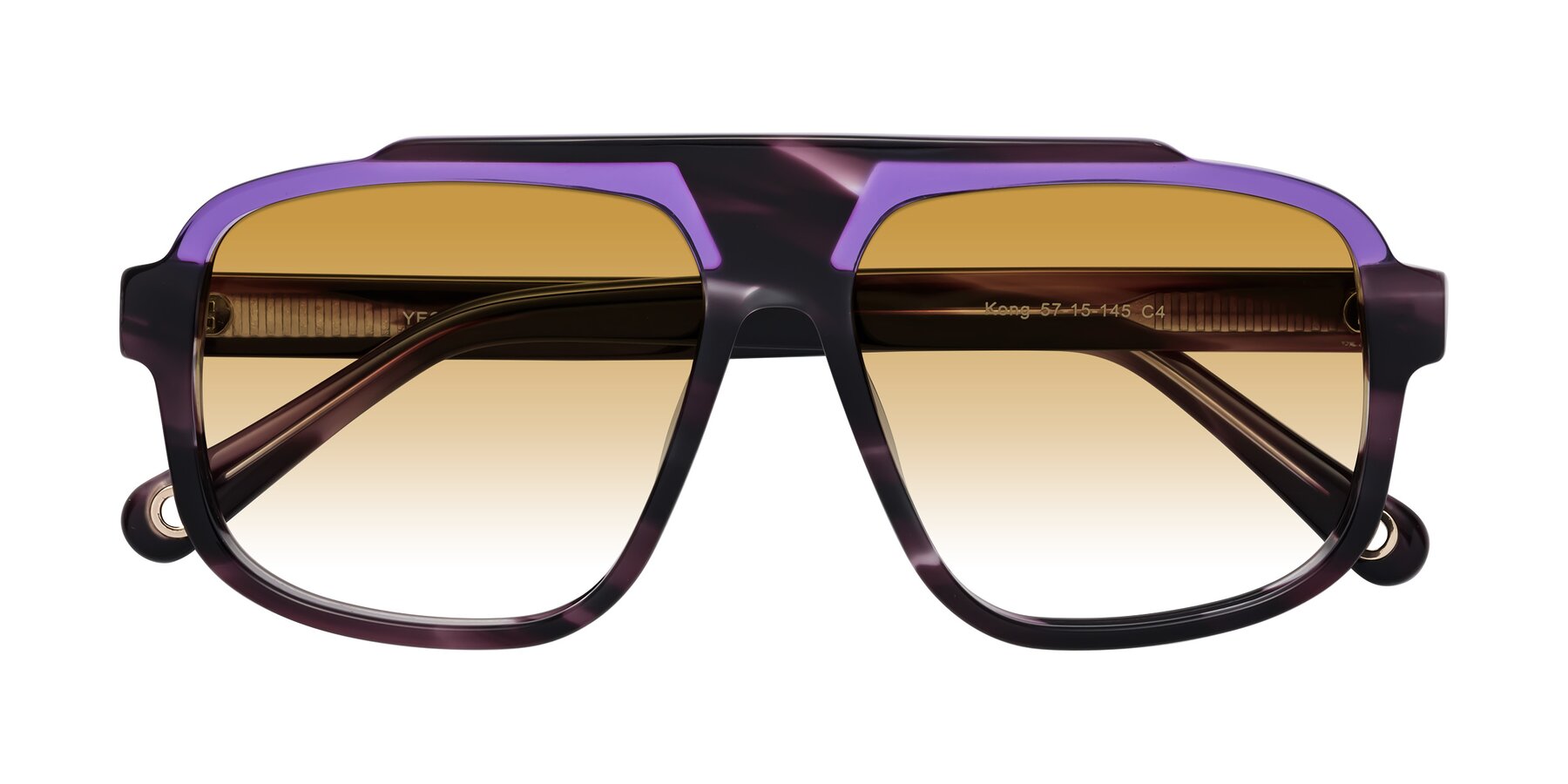 Folded Front of kong in Twilight Striped with Champagne Gradient Lenses