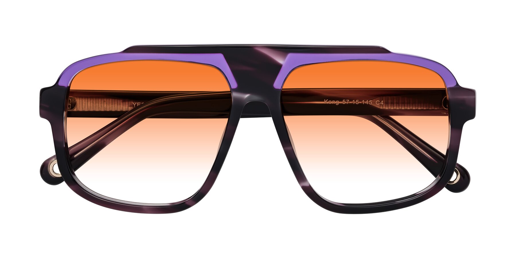 Folded Front of kong in Twilight Striped with Orange Gradient Lenses