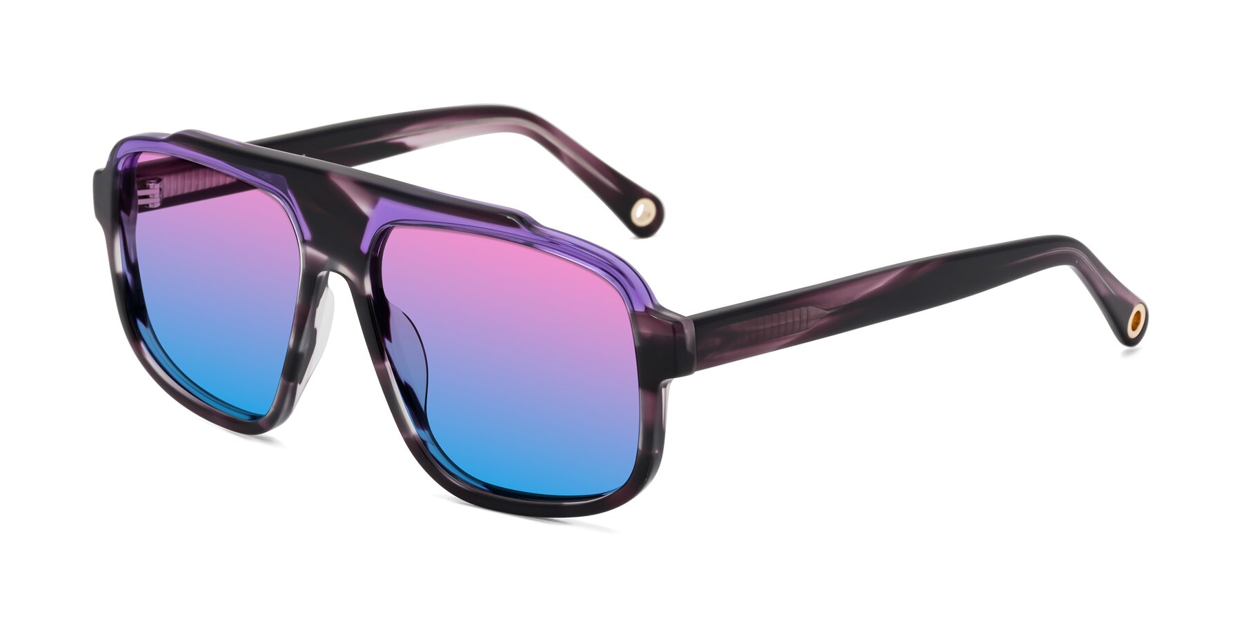 Angle of kong in Twilight Striped with Pink / Blue Gradient Lenses