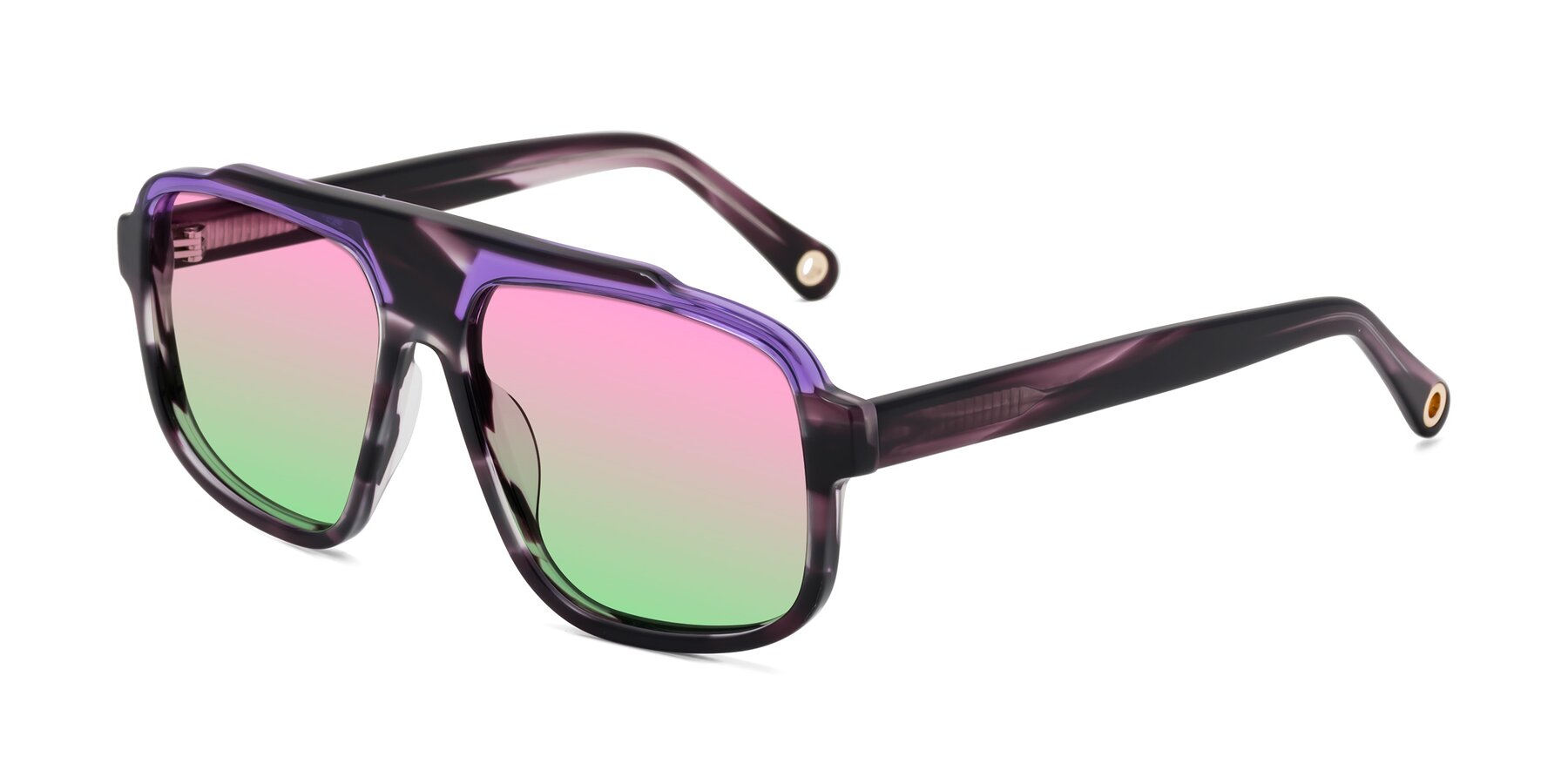 Angle of kong in Twilight Striped with Pink / Green Gradient Lenses