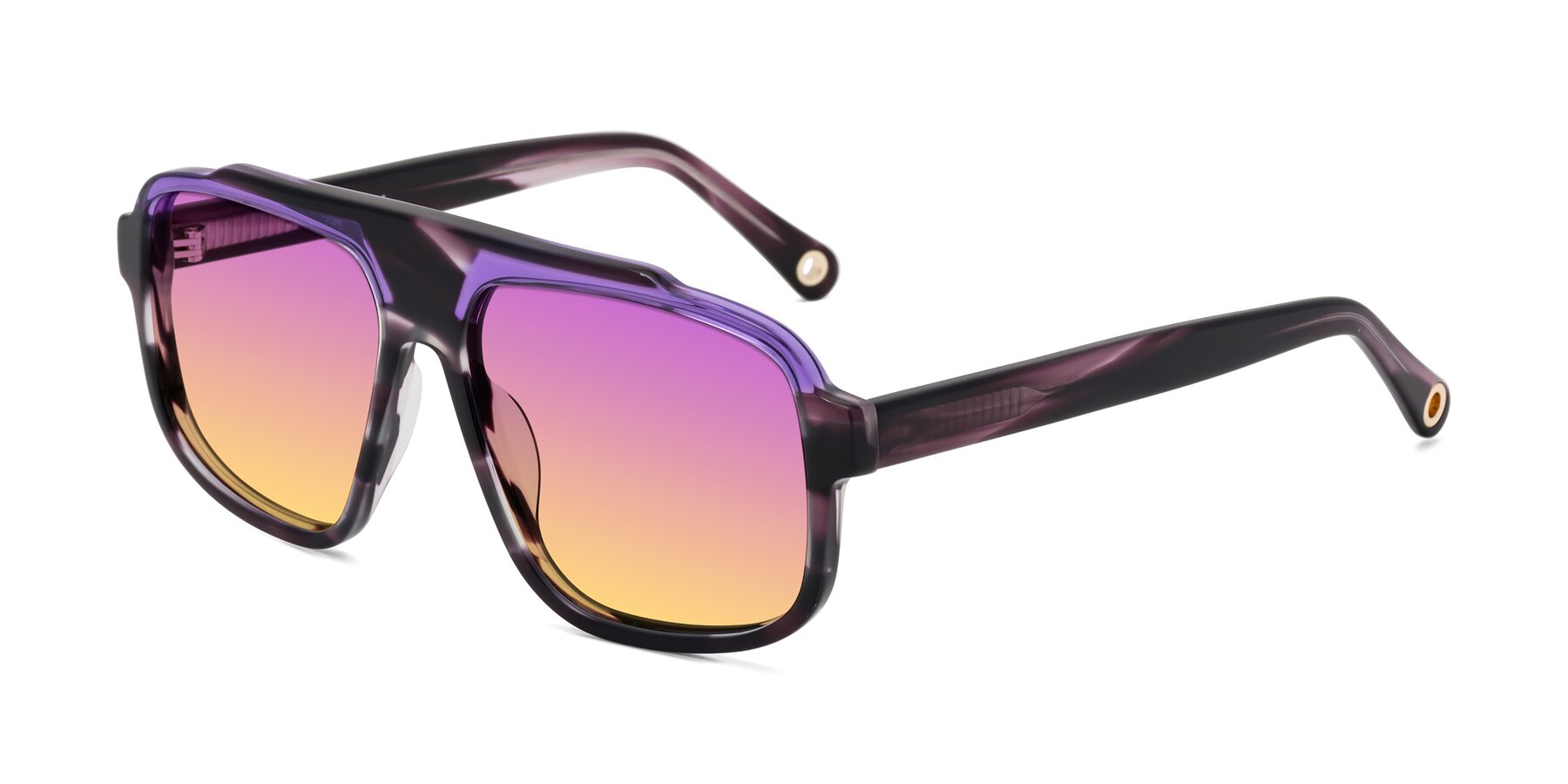 Angle of kong in Twilight Striped with Purple / Yellow Gradient Lenses