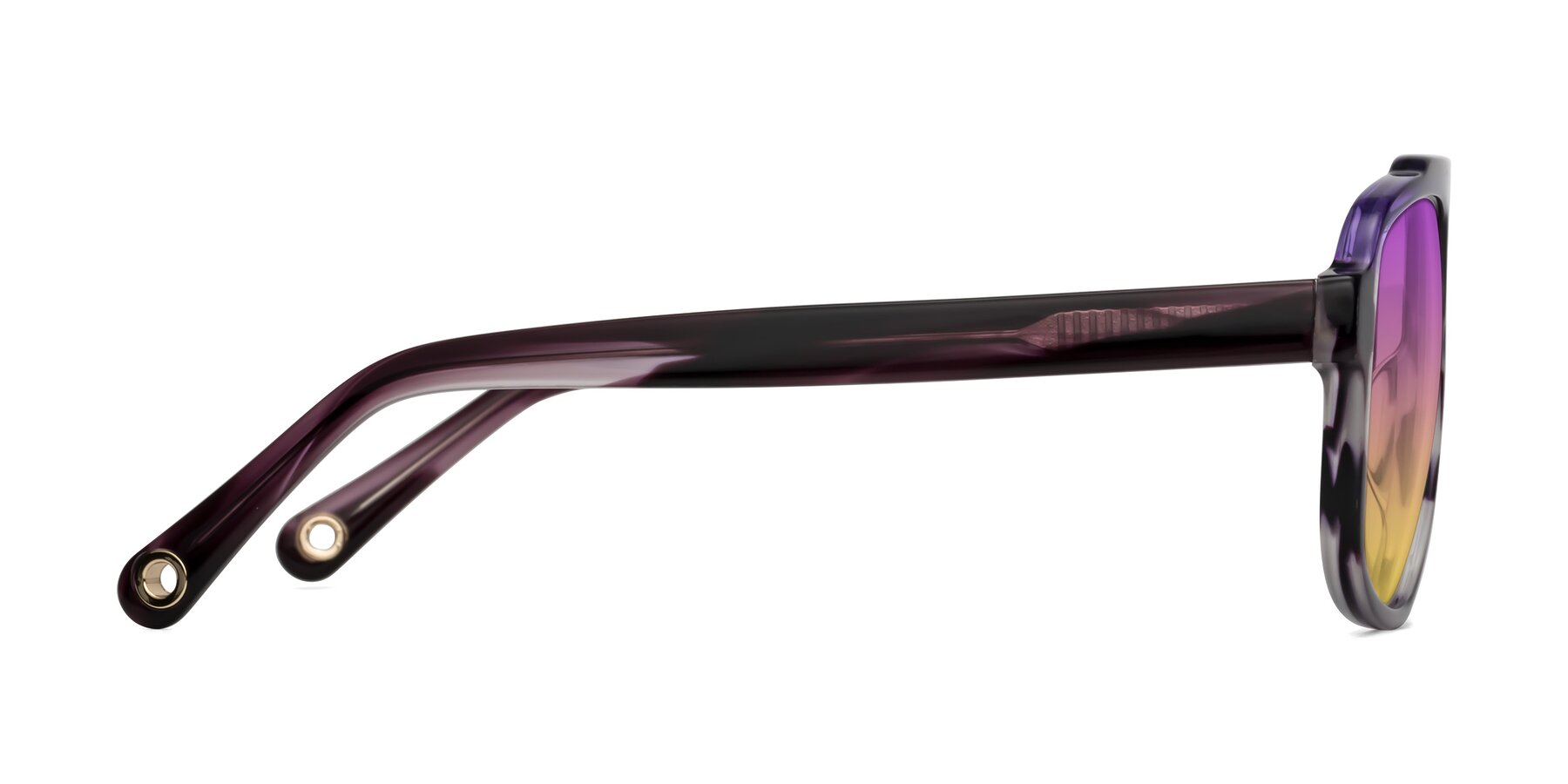 Side of kong in Twilight Striped with Purple / Yellow Gradient Lenses