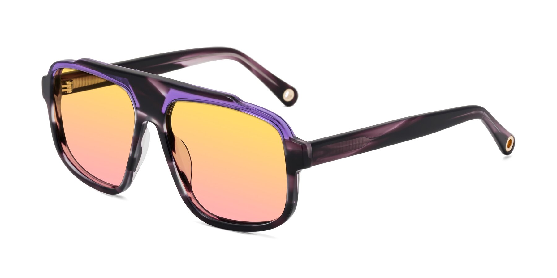 Angle of kong in Twilight Striped with Yellow / Pink Gradient Lenses