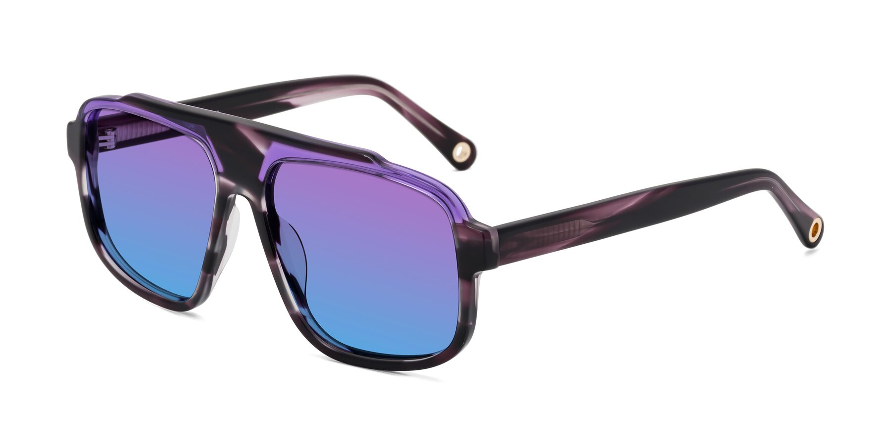 Angle of kong in Twilight Striped with Purple / Blue Gradient Lenses