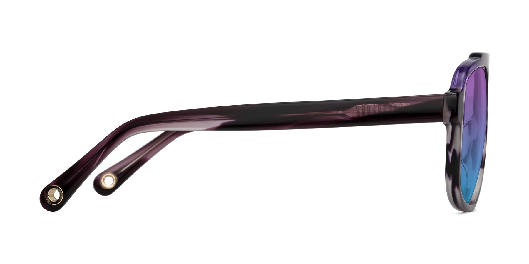 Side of kong in Twilight Striped with Purple / Blue Gradient Lenses