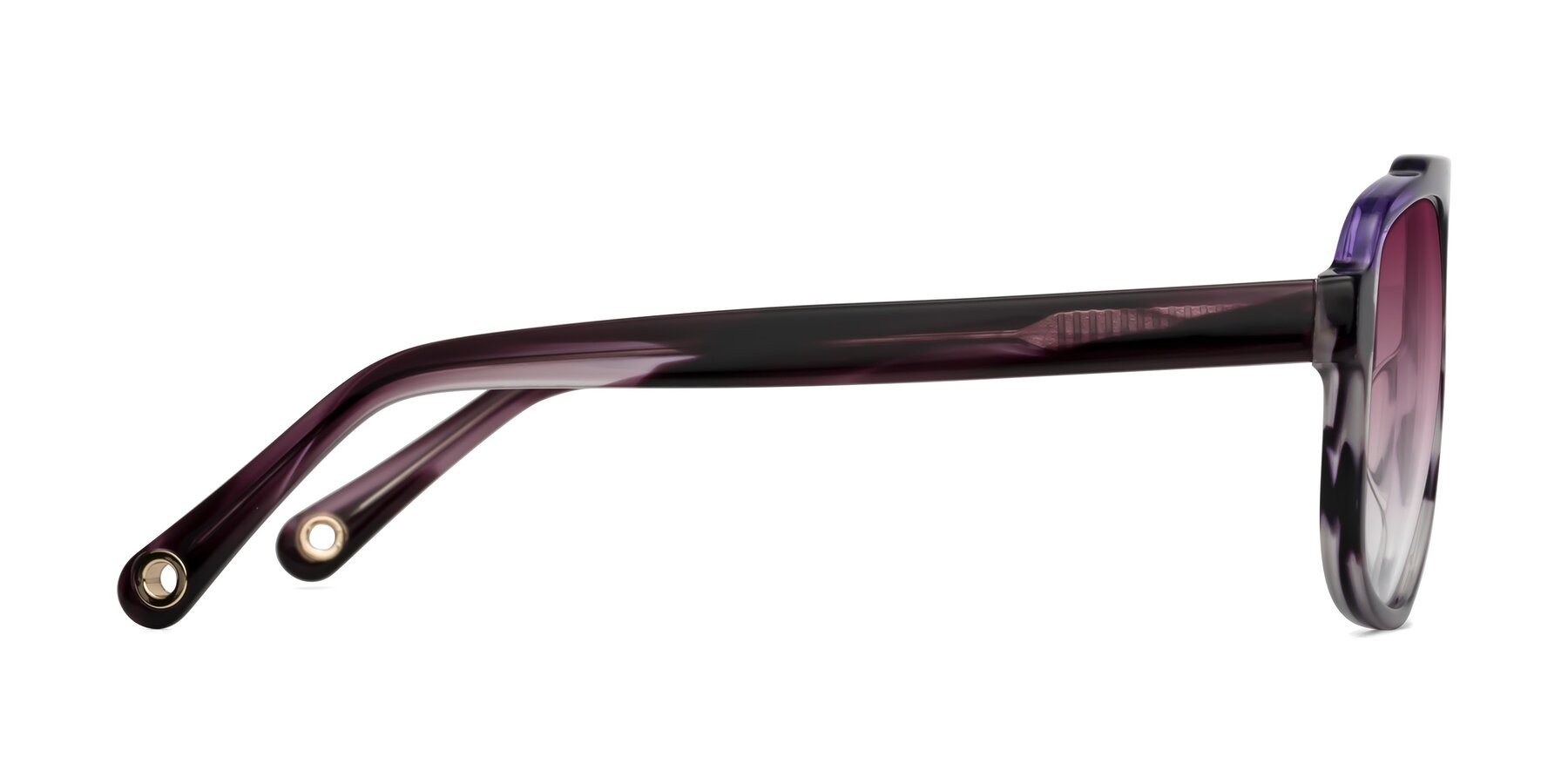 Side of kong in Twilight Striped with Wine Gradient Lenses