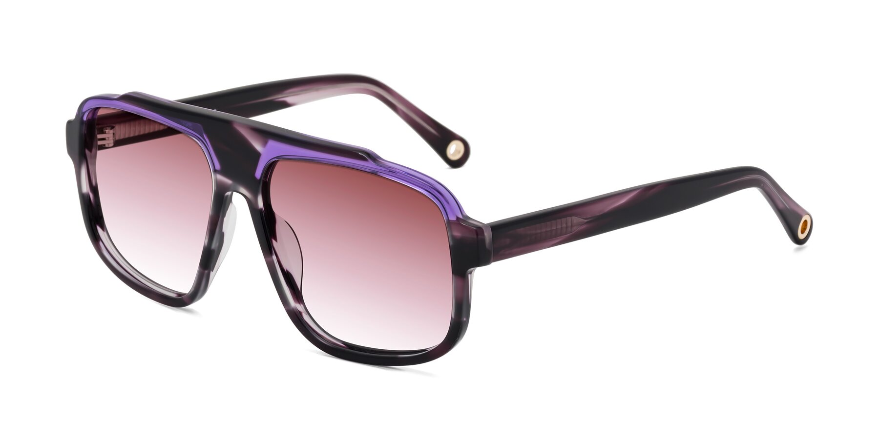 Angle of kong in Twilight Striped with Garnet Gradient Lenses