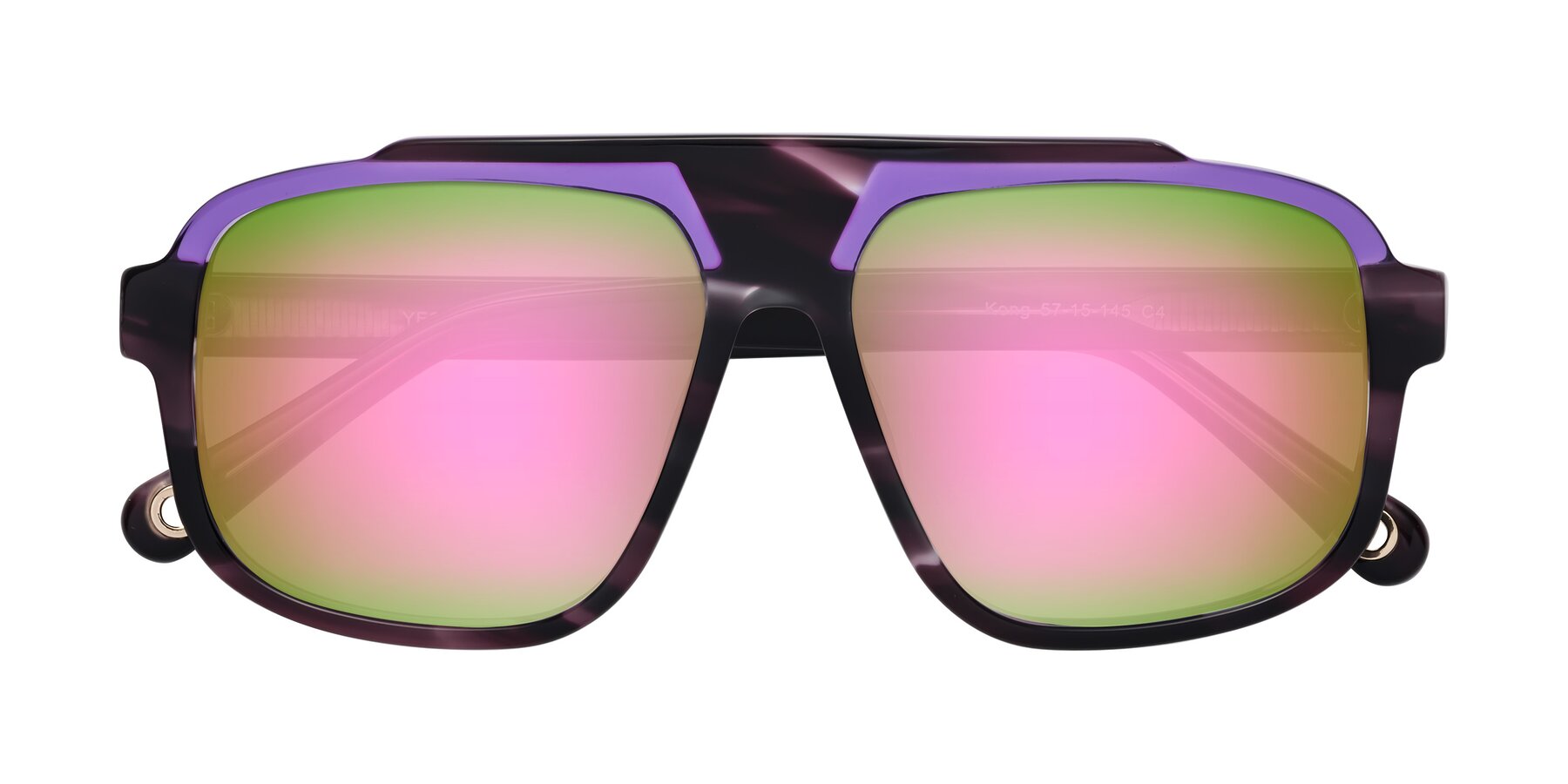 Folded Front of kong in Twilight Striped with Pink Mirrored Lenses