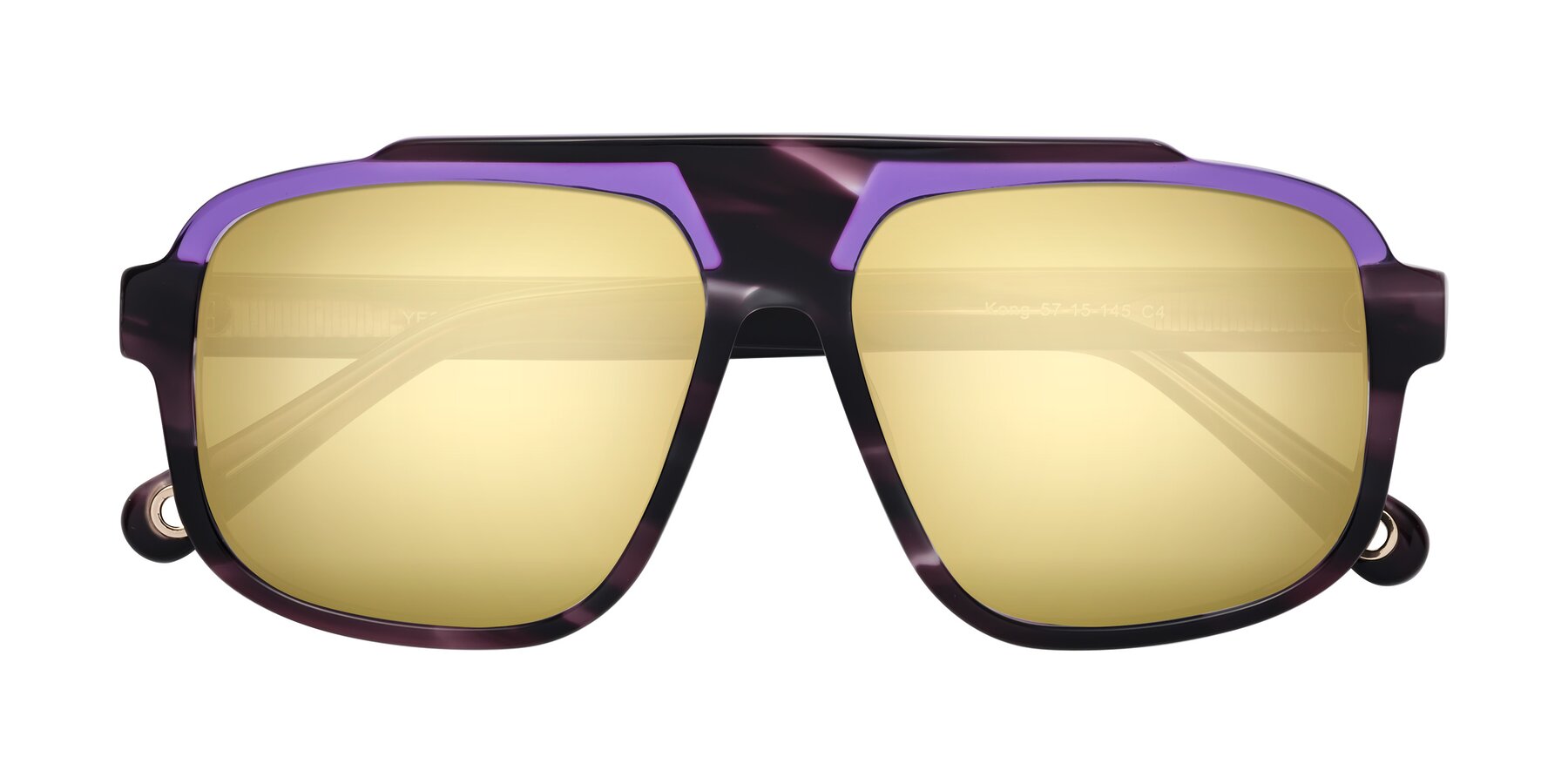 Folded Front of kong in Twilight Striped with Gold Mirrored Lenses