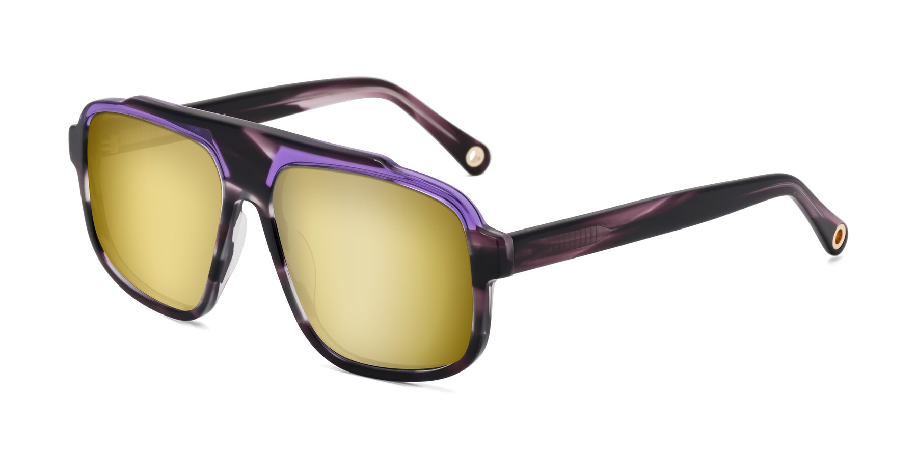 Angle of kong in Twilight Striped with Gold Mirrored Lenses