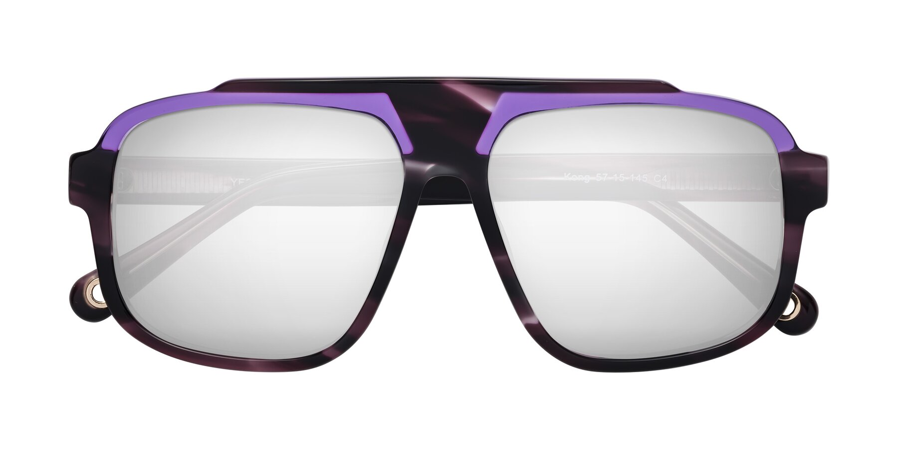 Folded Front of kong in Twilight Striped with Silver Mirrored Lenses