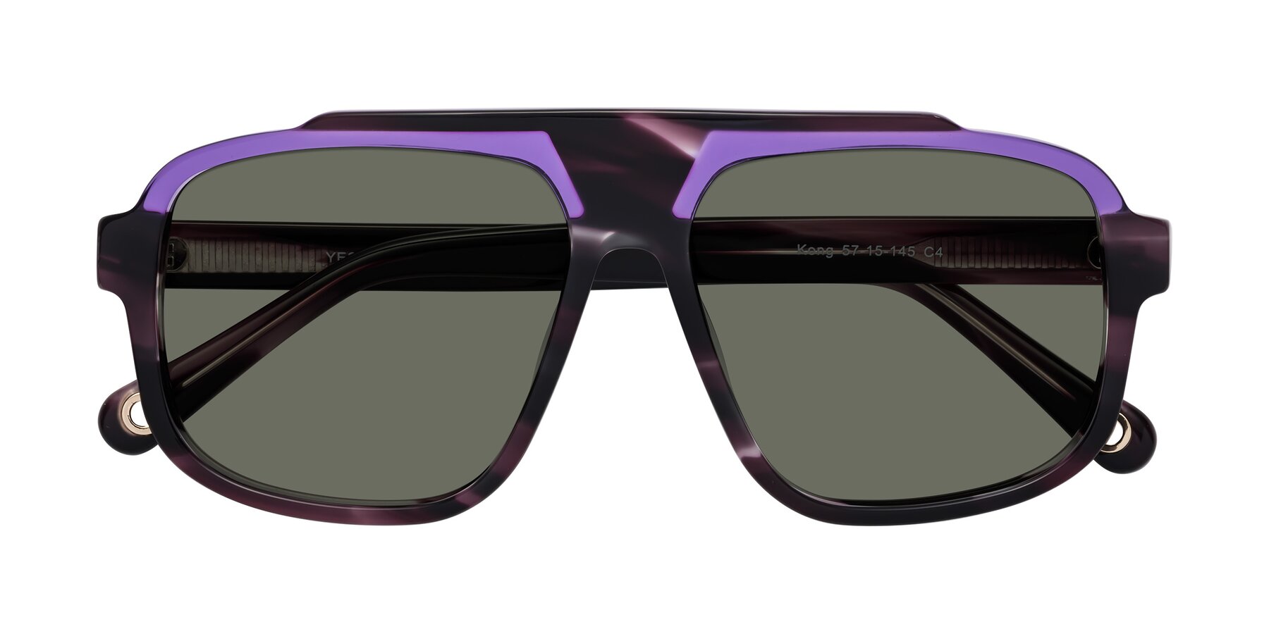 Folded Front of kong in Twilight Striped with Gray Polarized Lenses