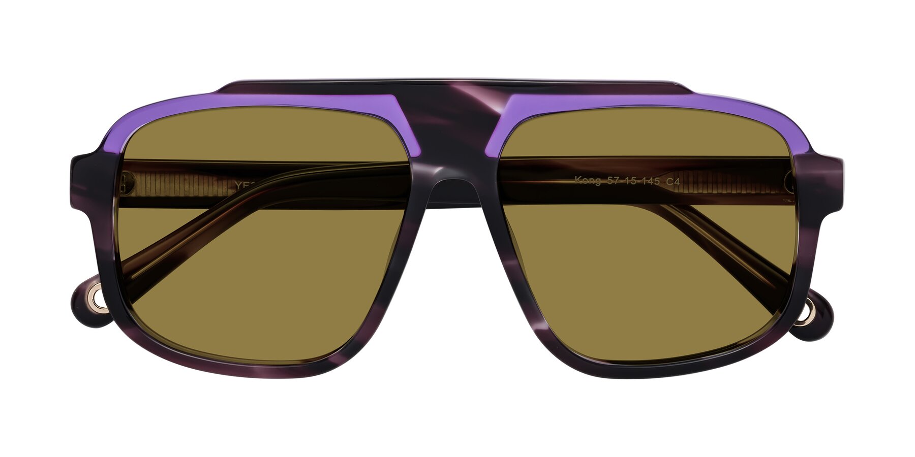 Folded Front of kong in Twilight Striped with Brown Polarized Lenses