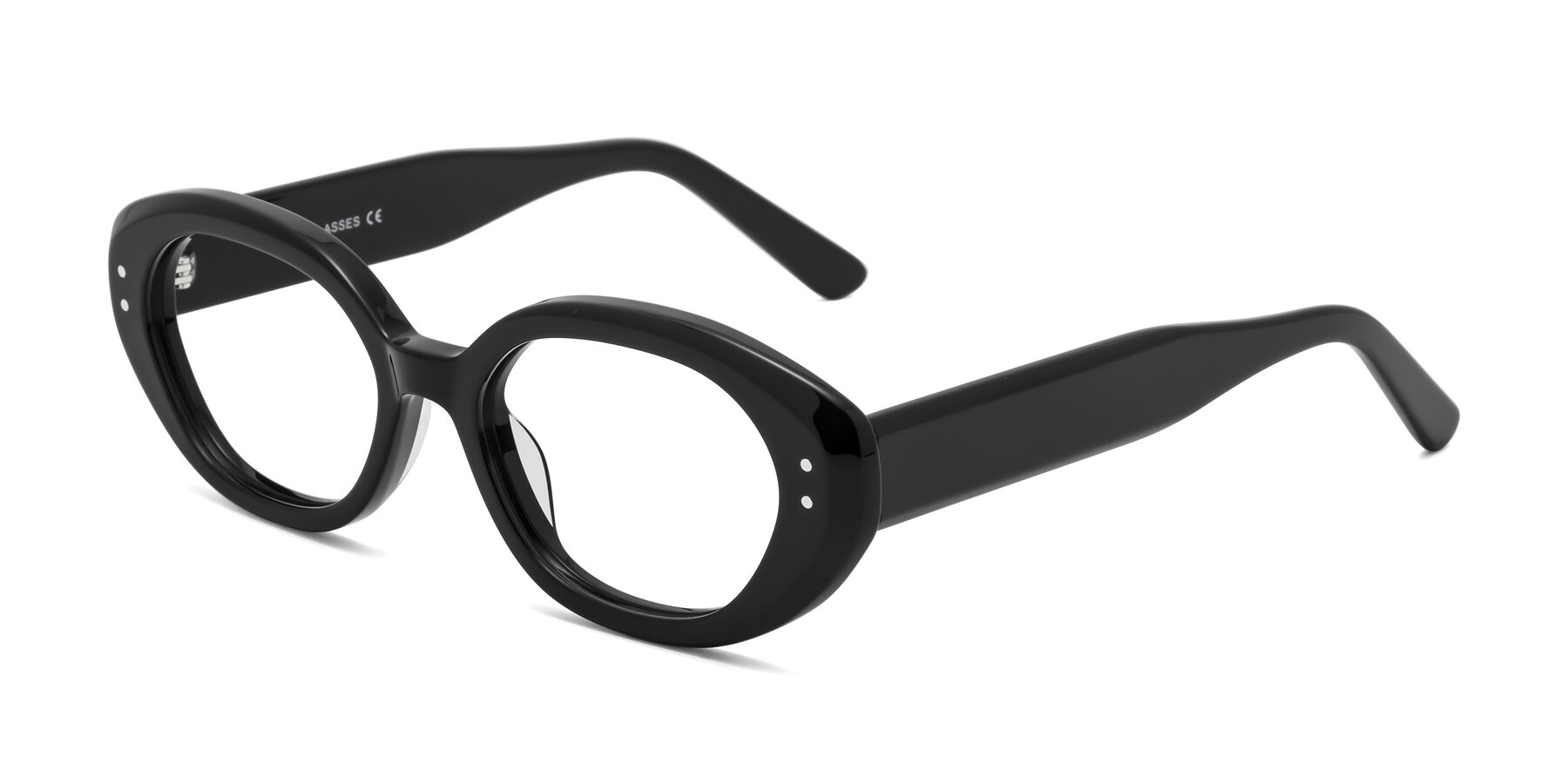 Angle of Quuen in Black with Clear Blue Light Blocking Lenses