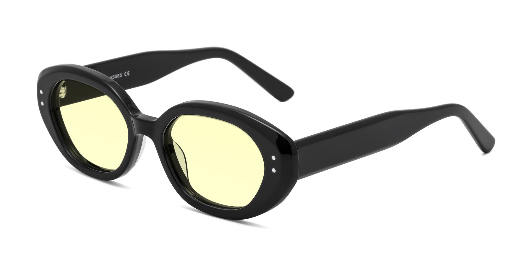 Angle of Quuen in Black with Light Yellow Tinted Lenses