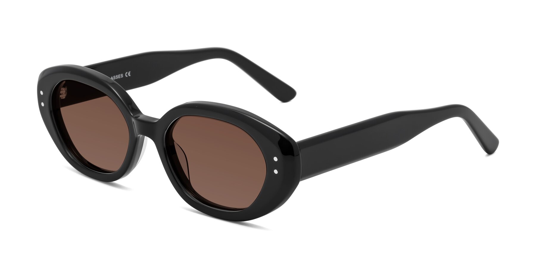 Angle of Quuen in Black with Brown Tinted Lenses