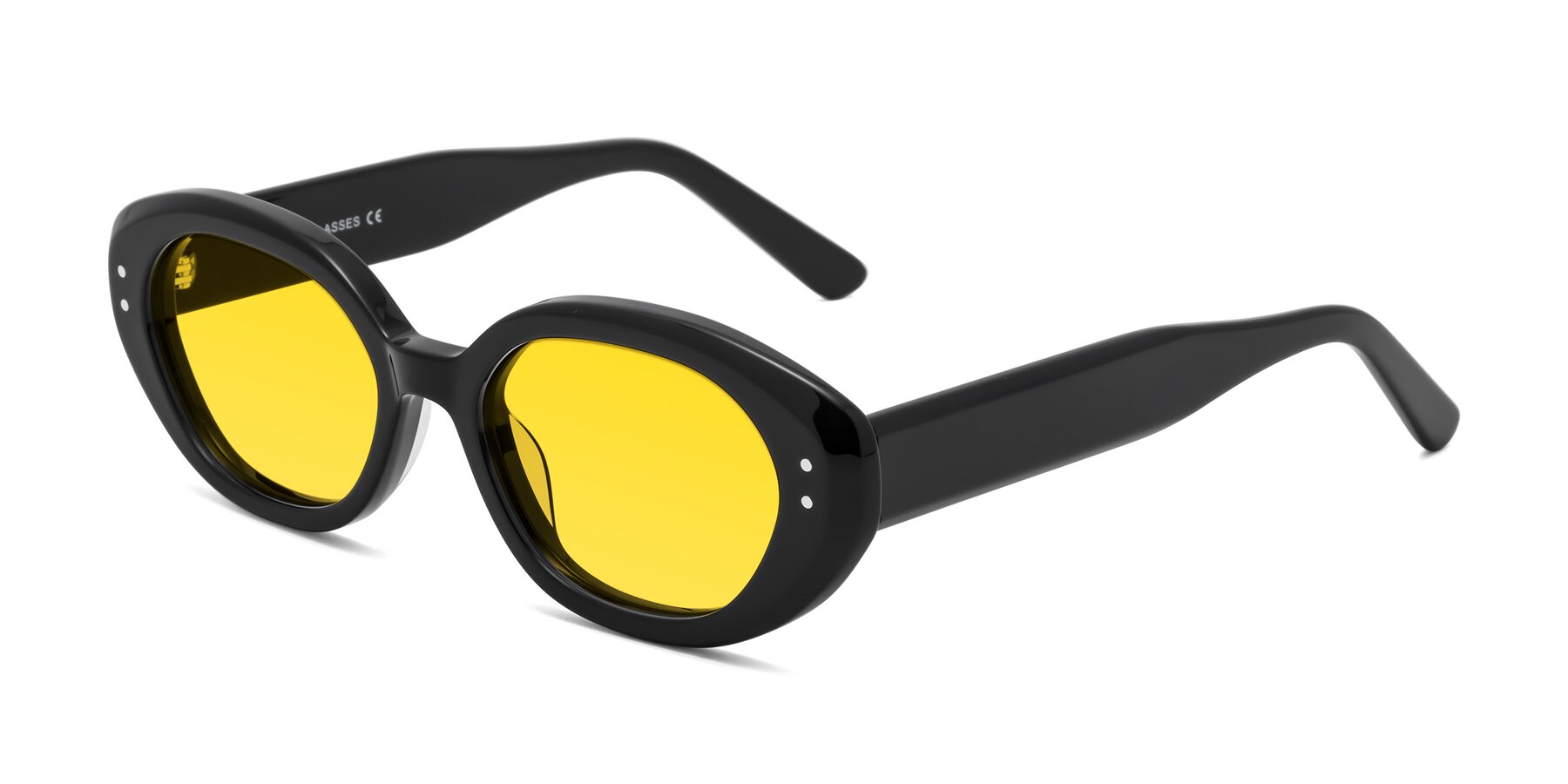 Angle of Quuen in Black with Yellow Tinted Lenses