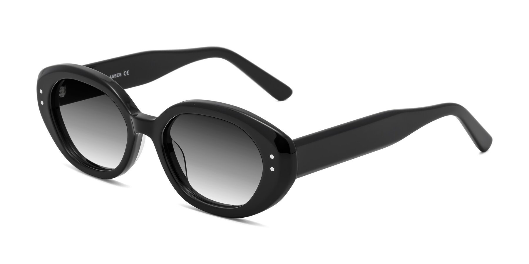 Angle of Quuen in Black with Gray Gradient Lenses