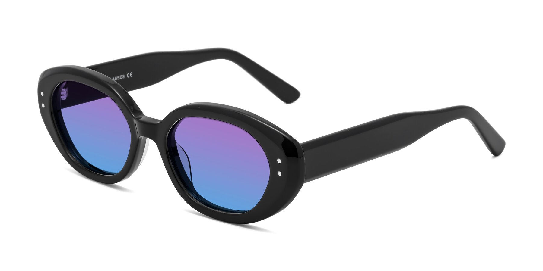 Angle of Quuen in Black with Purple / Blue Gradient Lenses