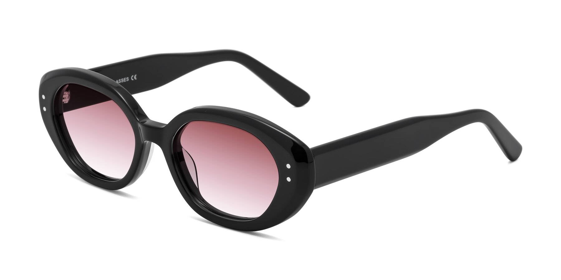 Angle of Quuen in Black with Garnet Gradient Lenses