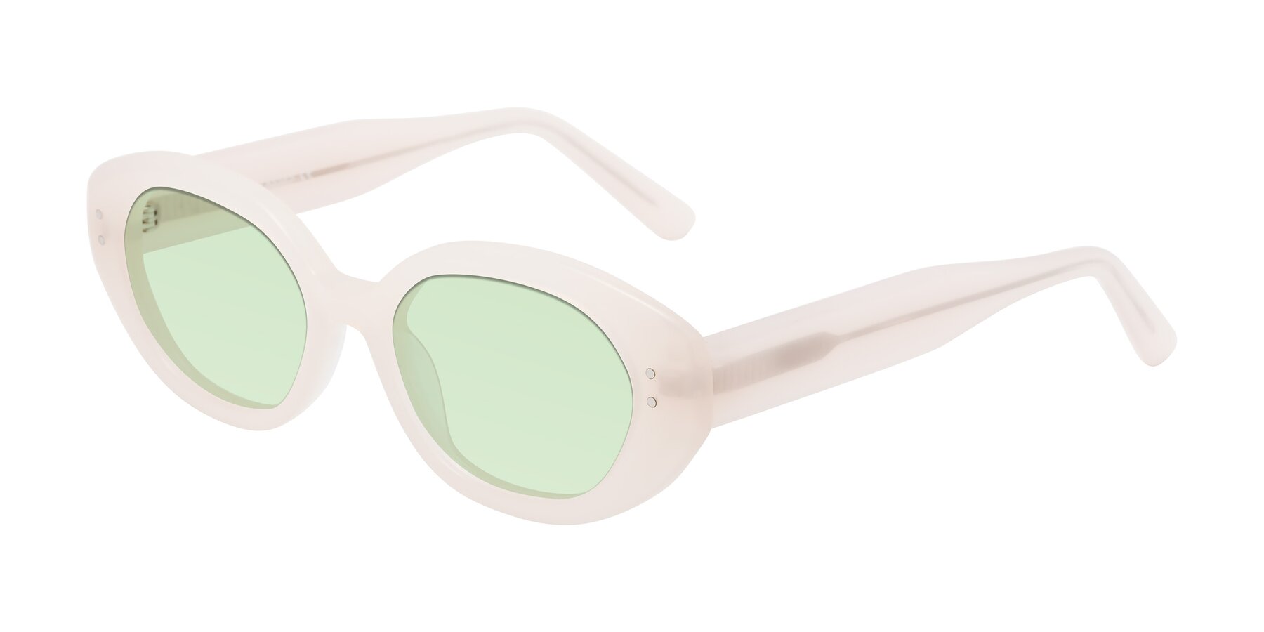 Angle of Quuen in Pale Pink with Light Green Tinted Lenses