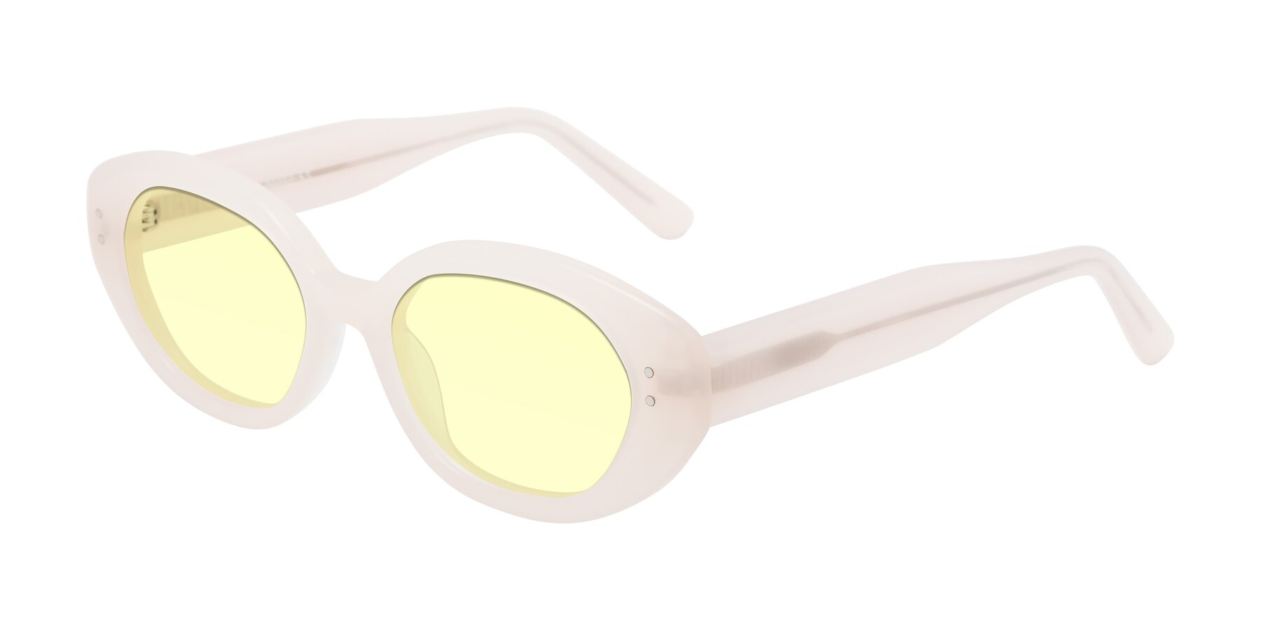 Angle of Quuen in Pale Pink with Light Yellow Tinted Lenses