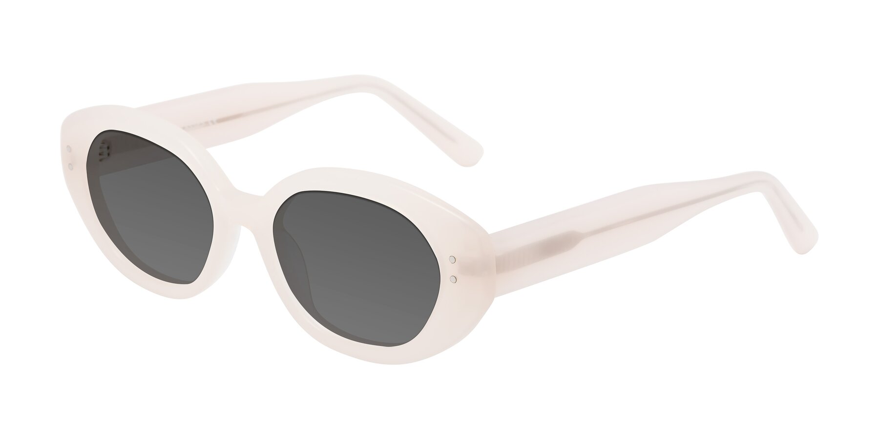 Angle of Quuen in Pale Pink with Medium Gray Tinted Lenses