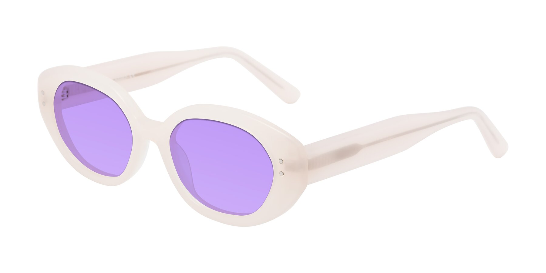 Angle of Quuen in Pale Pink with Medium Purple Tinted Lenses