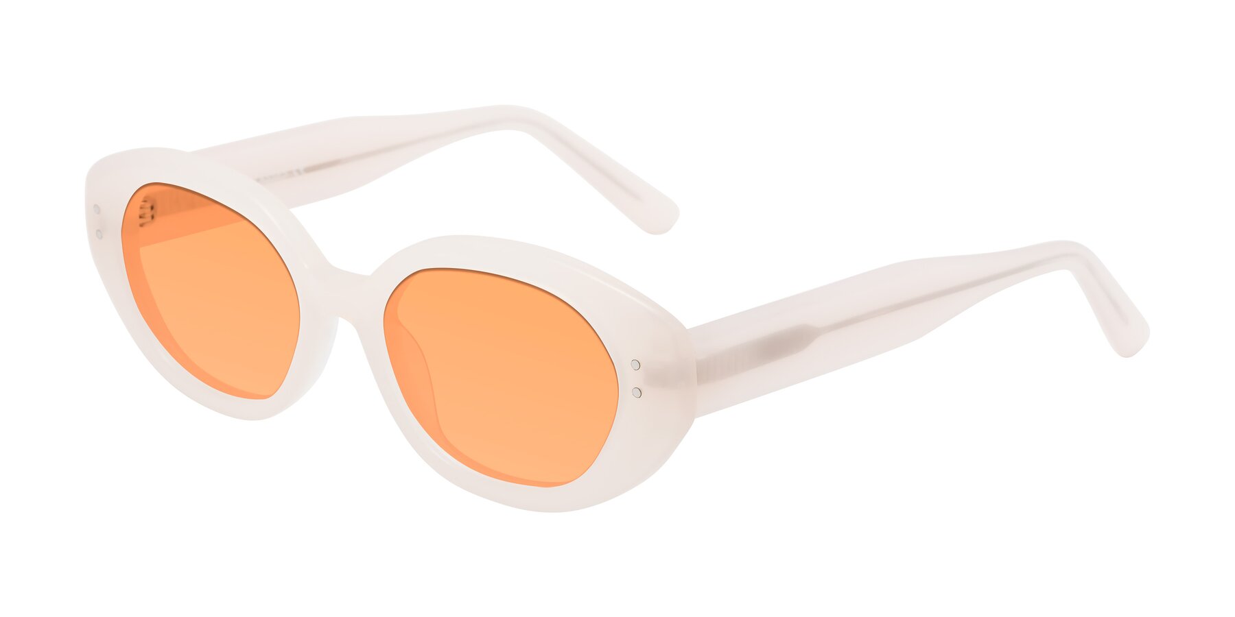 Angle of Quuen in Pale Pink with Medium Orange Tinted Lenses