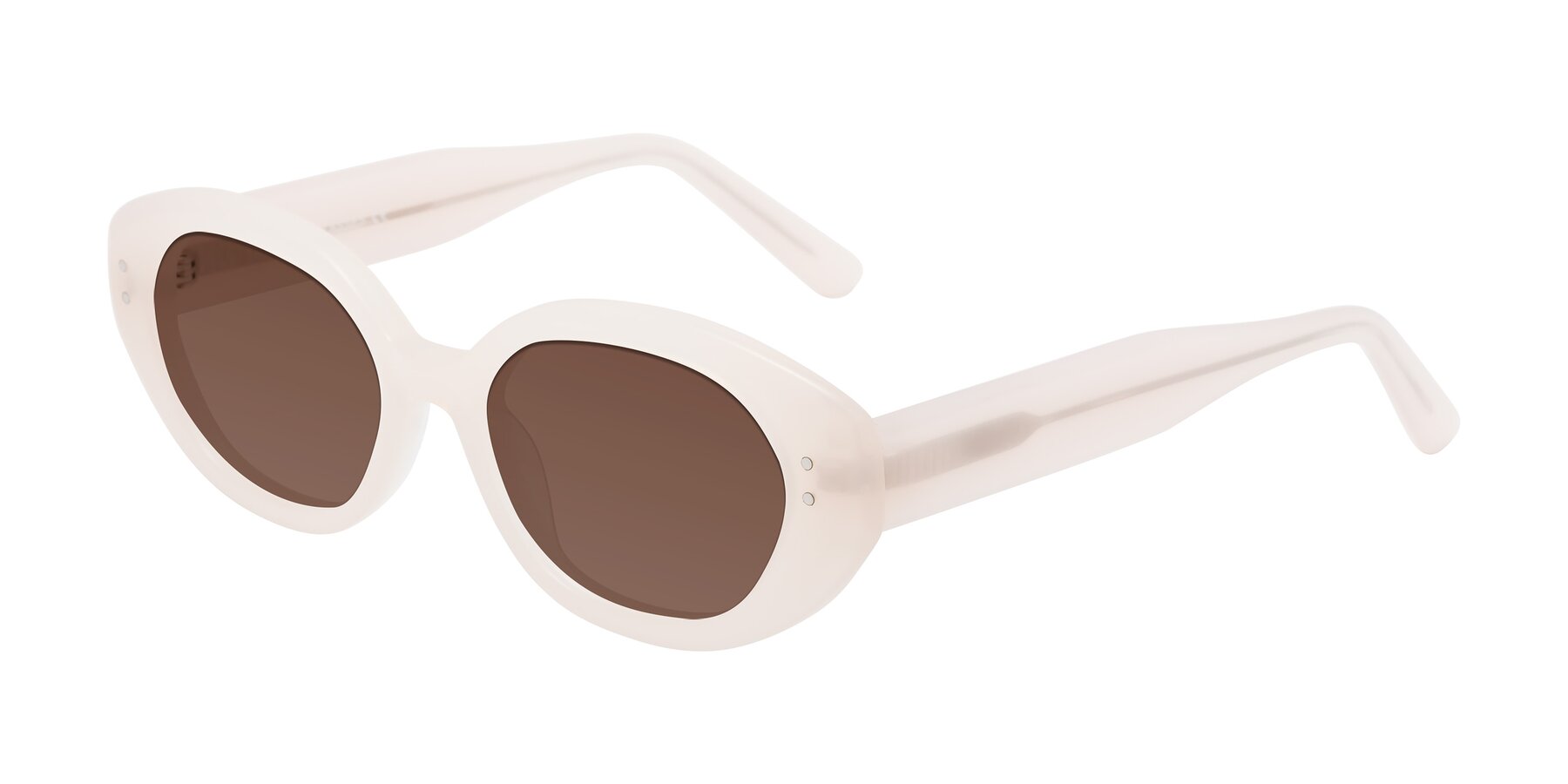 Angle of Quuen in Pale Pink with Brown Tinted Lenses