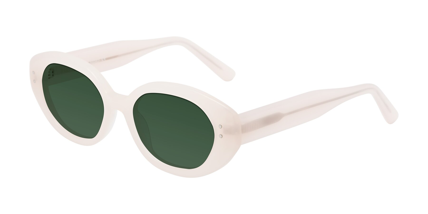 Angle of Quuen in Pale Pink with Green Tinted Lenses