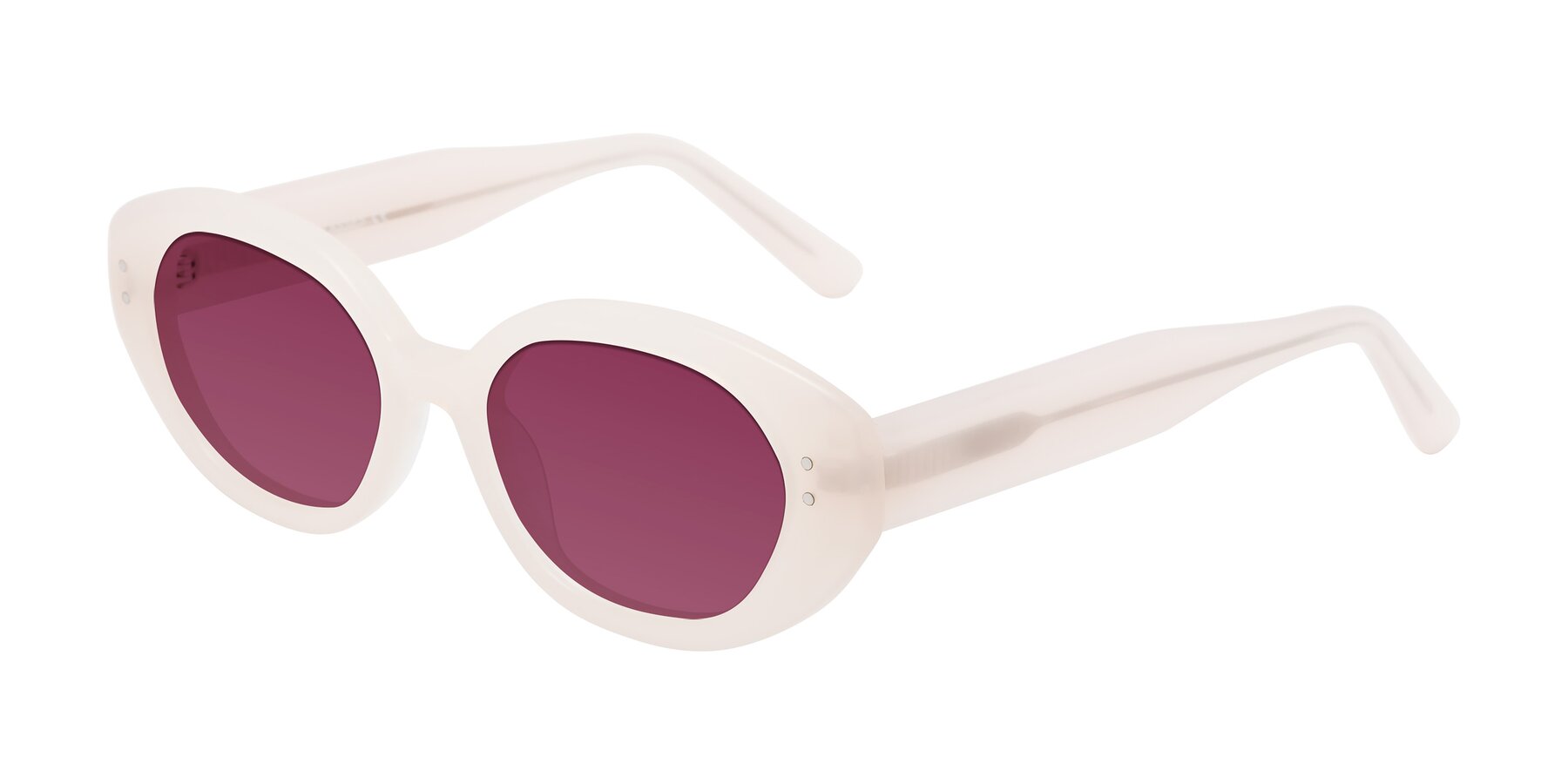 Angle of Quuen in Pale Pink with Wine Tinted Lenses