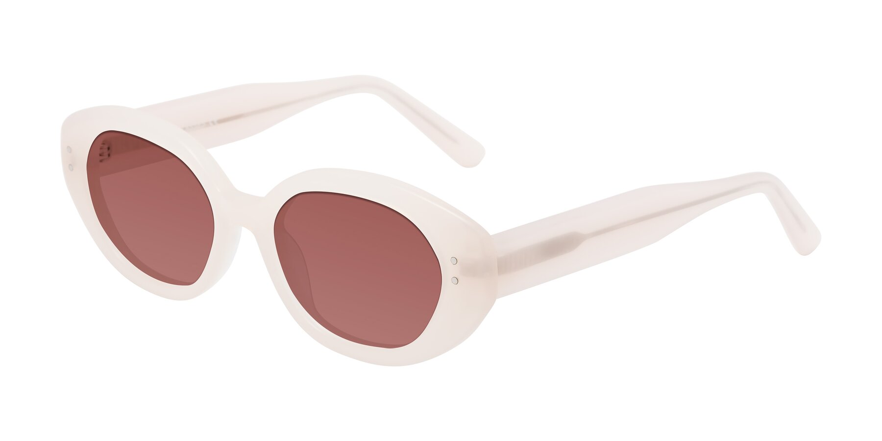 Angle of Quuen in Pale Pink with Garnet Tinted Lenses