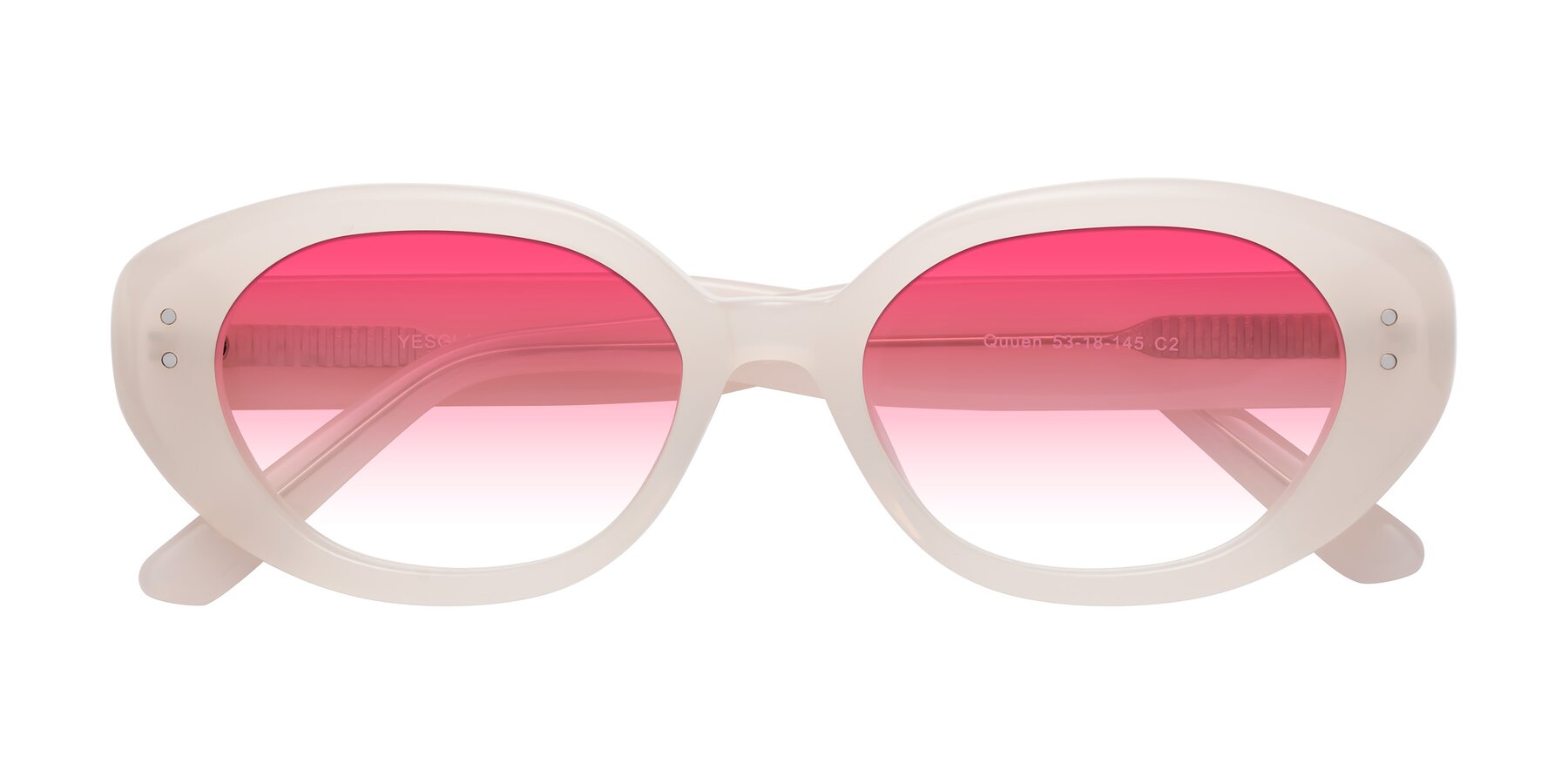 Folded Front of Quuen in Pale Pink with Pink Gradient Lenses