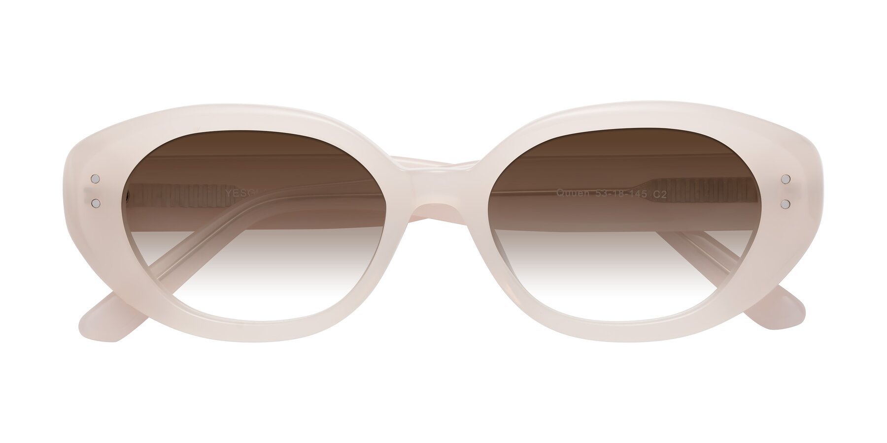 Folded Front of Quuen in Pale Pink with Brown Gradient Lenses