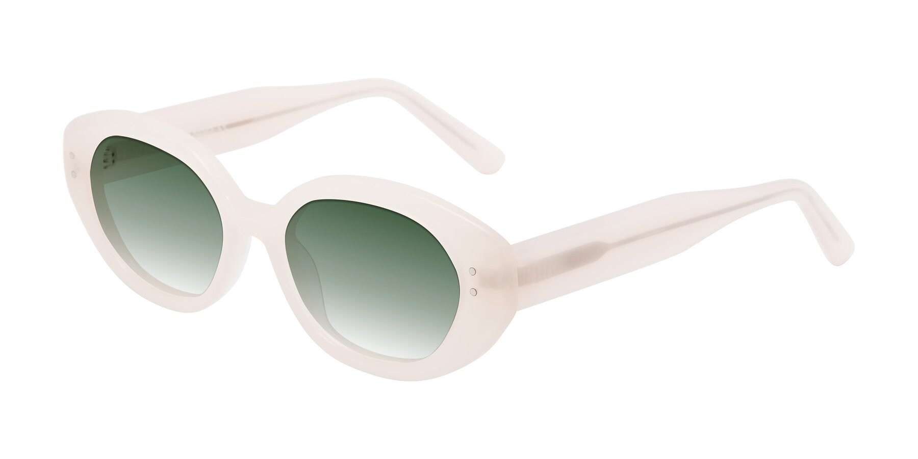 Angle of Quuen in Pale Pink with Green Gradient Lenses