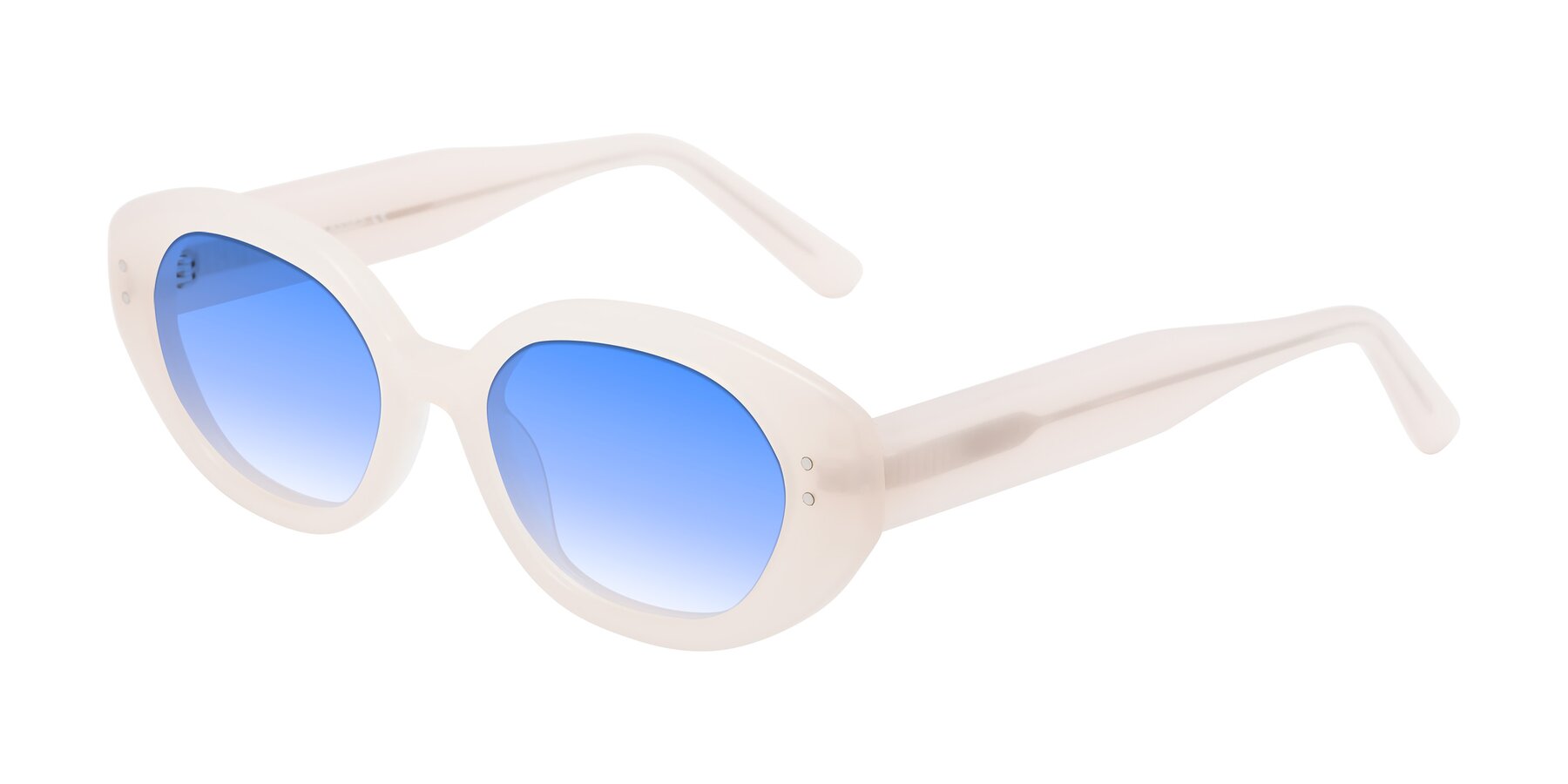 Angle of Quuen in Pale Pink with Blue Gradient Lenses