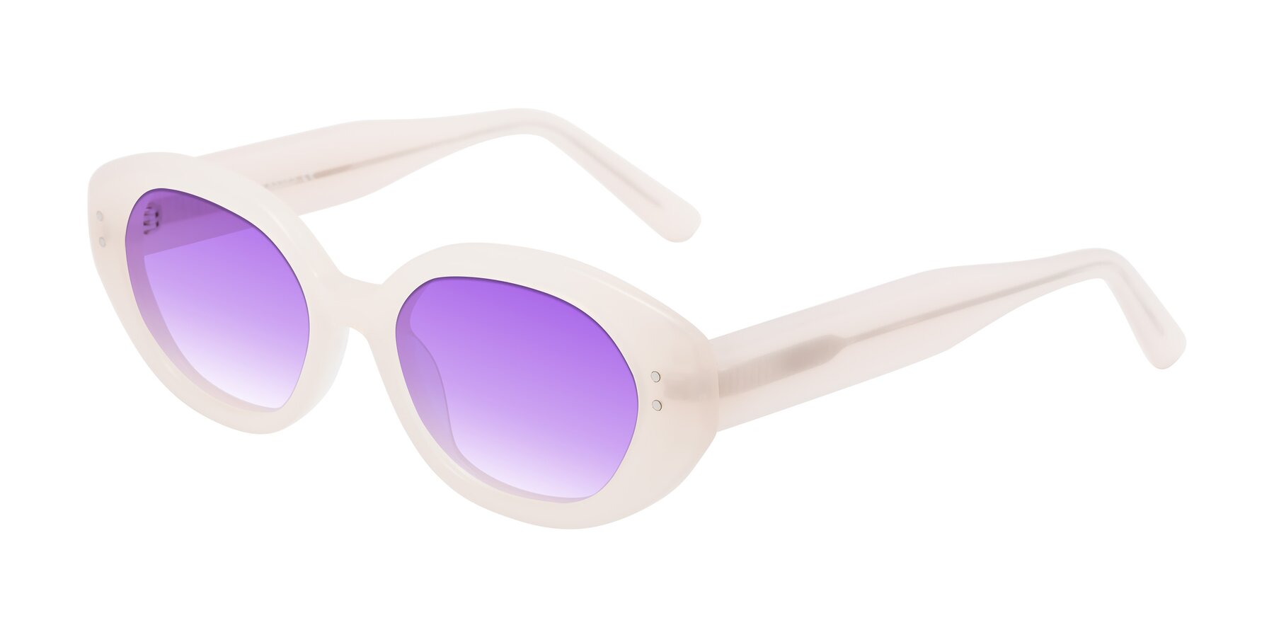 Angle of Quuen in Pale Pink with Purple Gradient Lenses