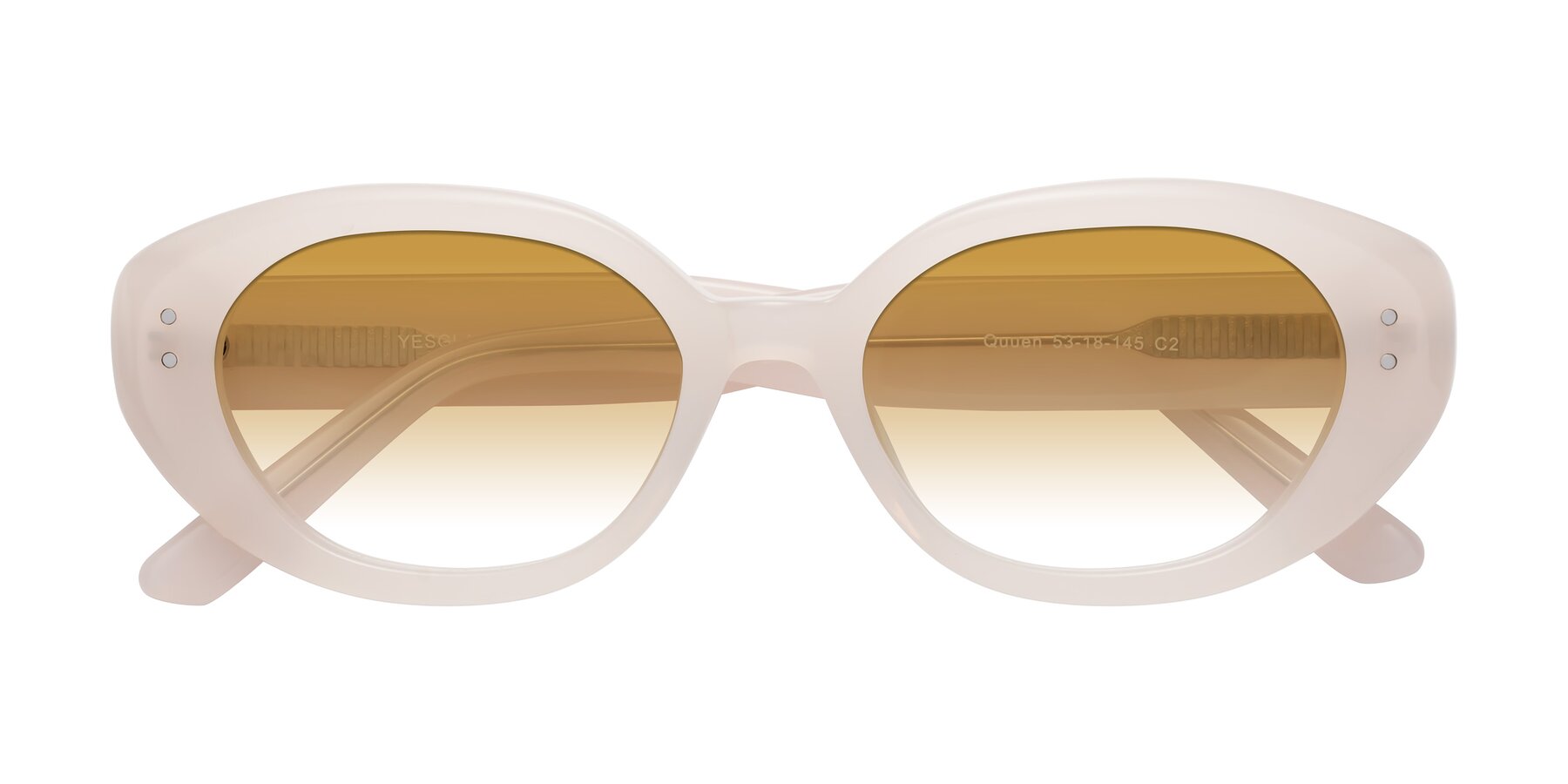 Folded Front of Quuen in Pale Pink with Champagne Gradient Lenses