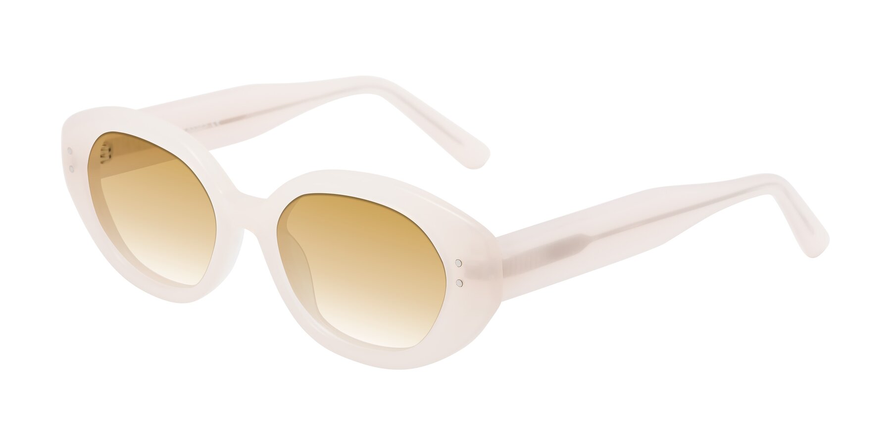 Angle of Quuen in Pale Pink with Champagne Gradient Lenses