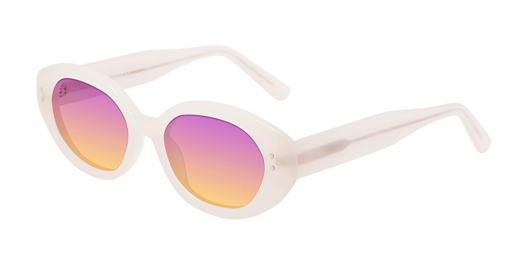 Angle of Quuen in Pale Pink with Purple / Yellow Gradient Lenses