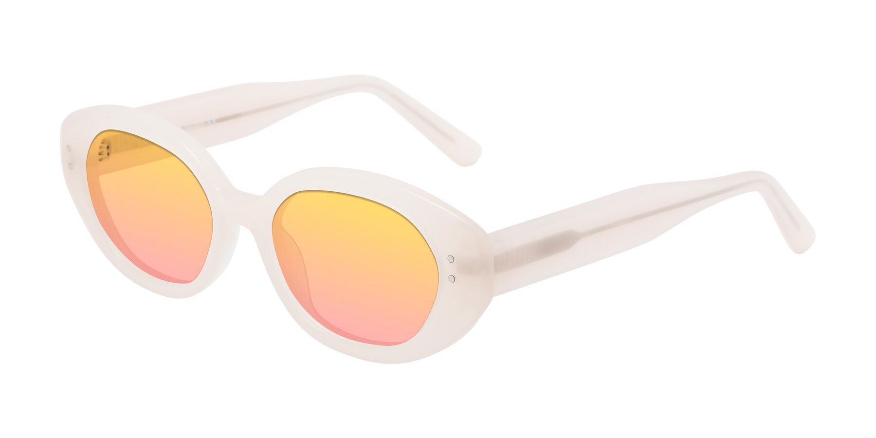 Angle of Quuen in Pale Pink with Yellow / Pink Gradient Lenses