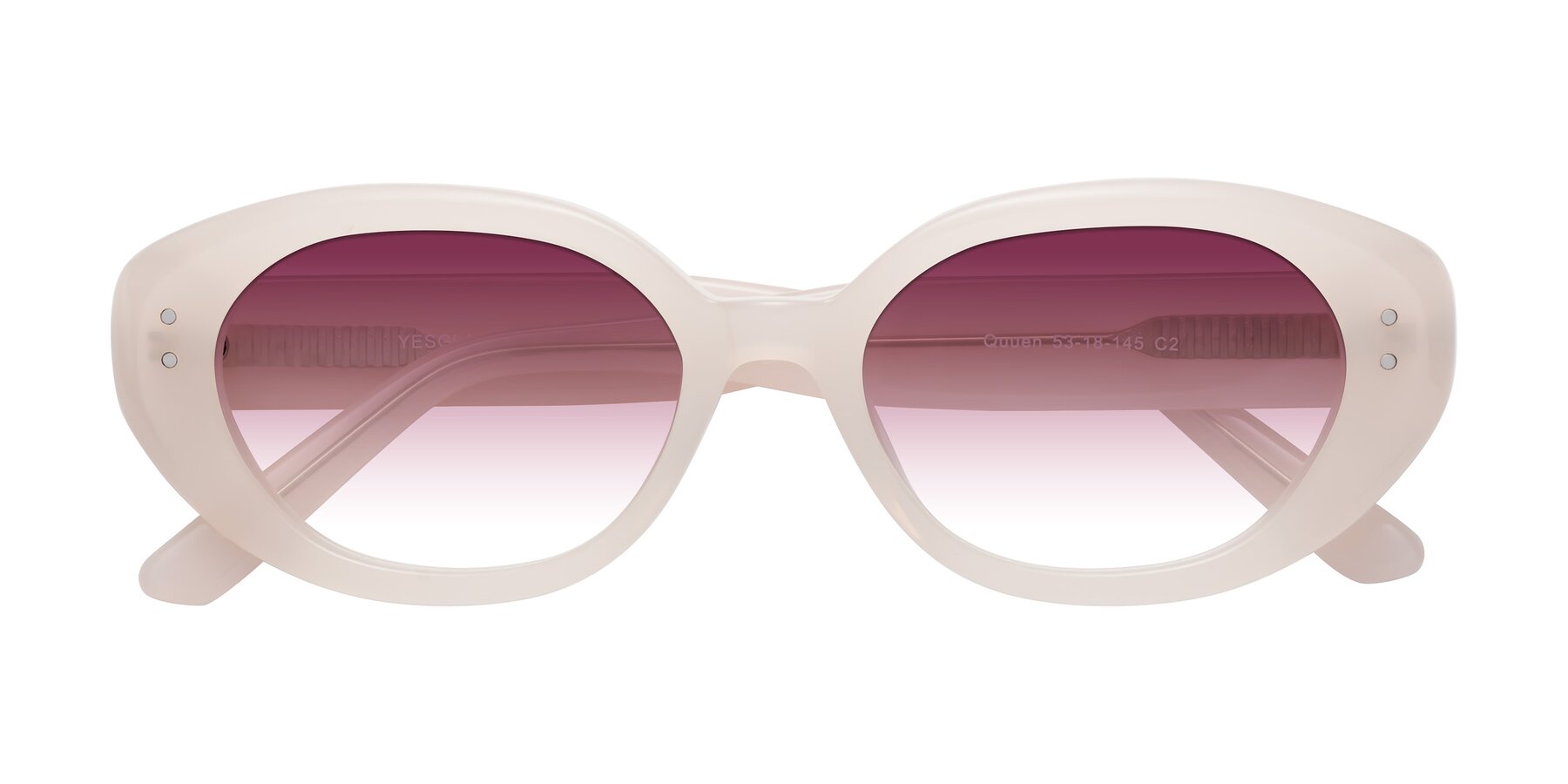 Folded Front of Quuen in Pale Pink with Wine Gradient Lenses