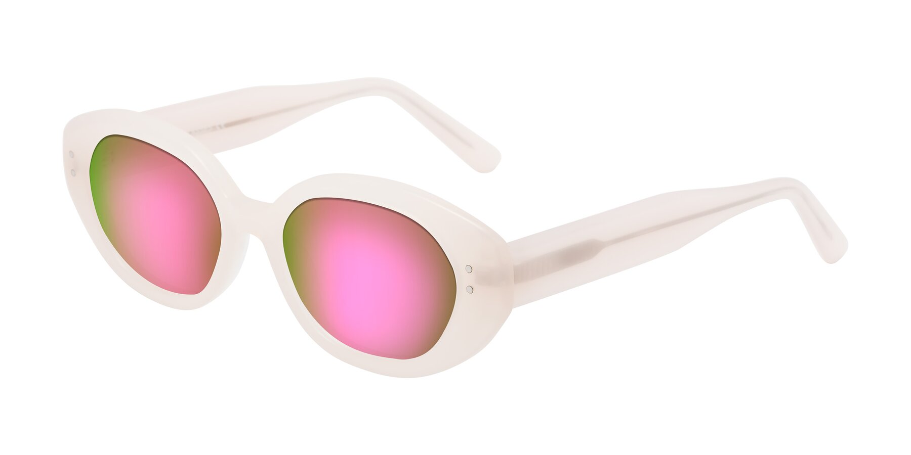 Angle of Quuen in Pale Pink with Pink Mirrored Lenses