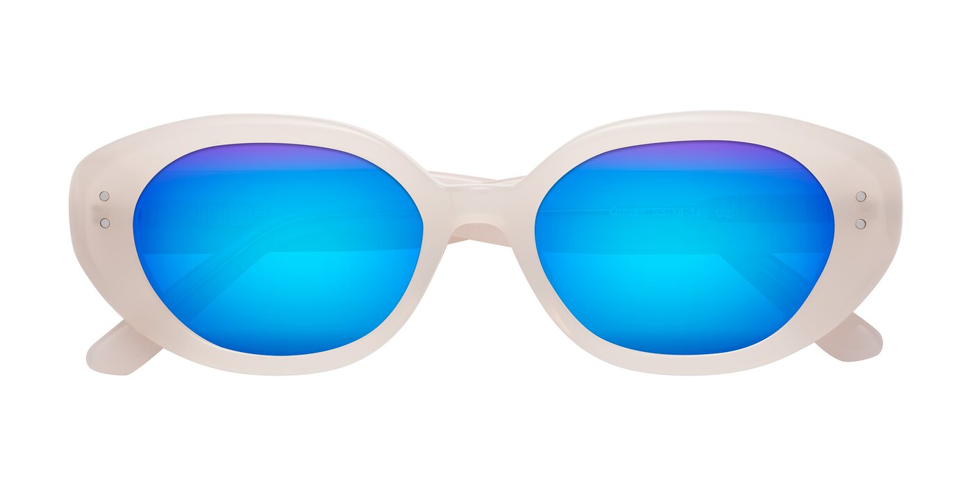 Quuen - Pale Pink Flash Mirrored Sunglasses